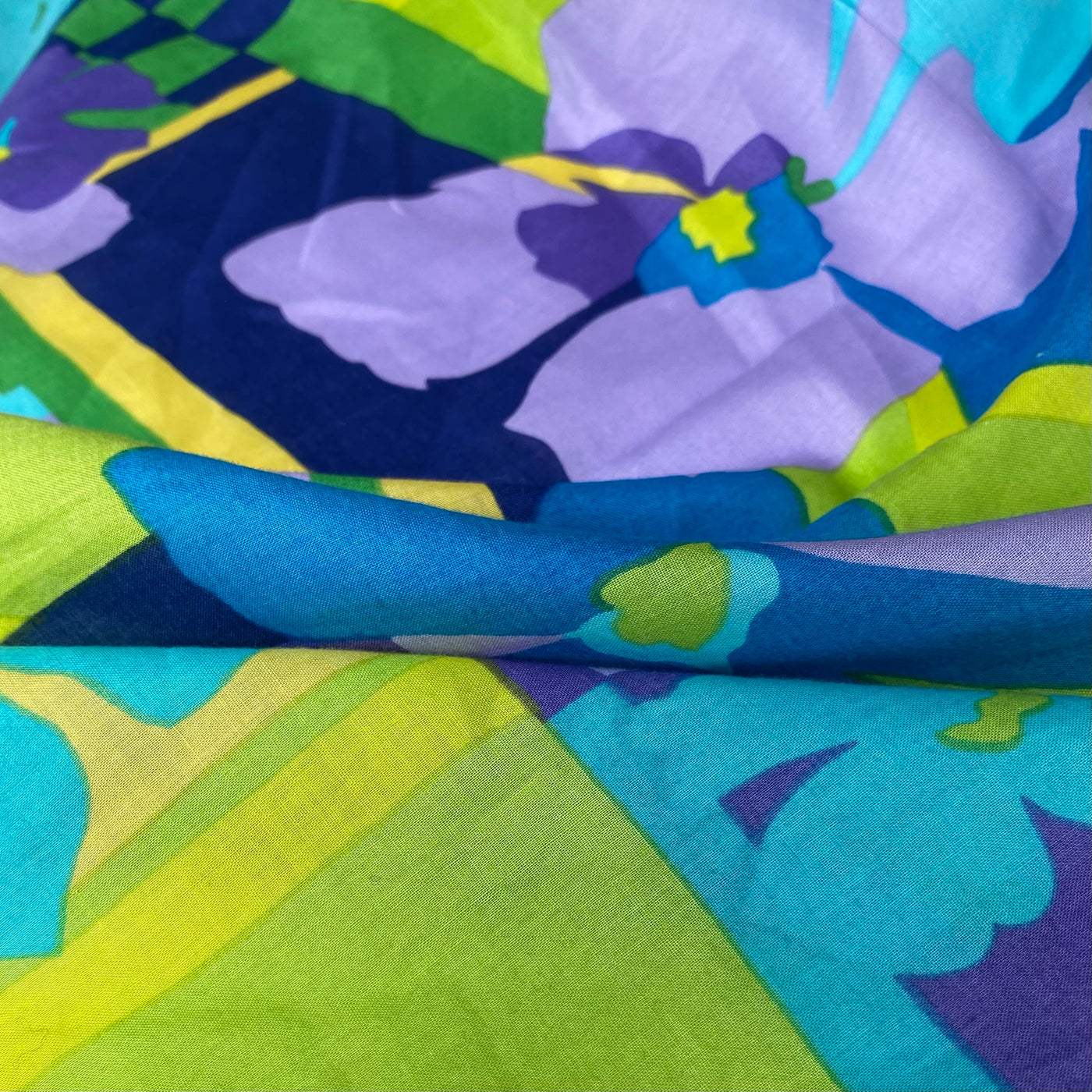 Printed Cotton - Floral - 42” - Purple/Blue/Green