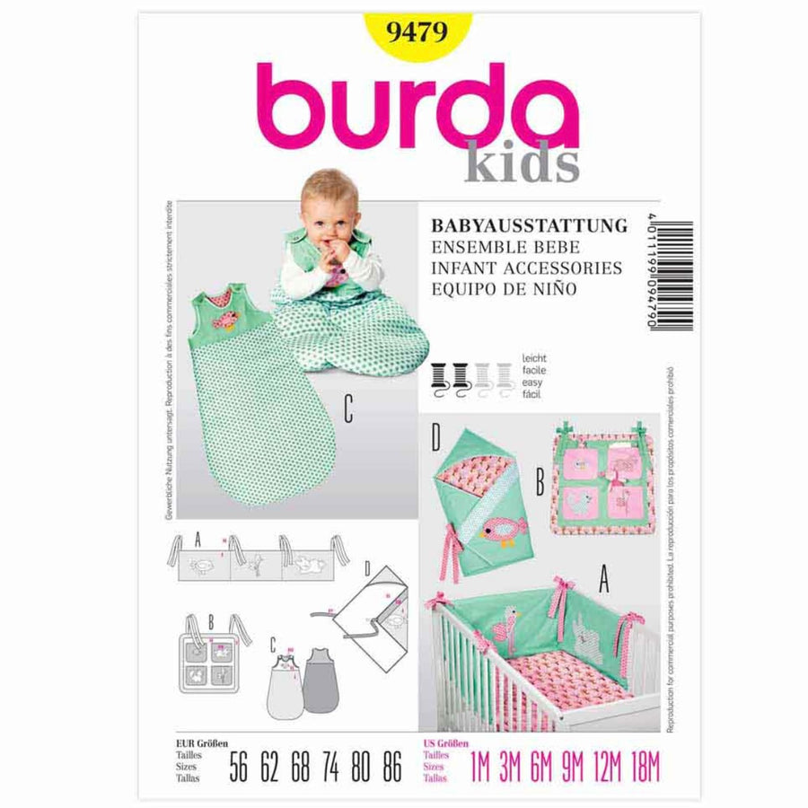 Burda Kids 9472 - Baby Accessories Sewing Pattern