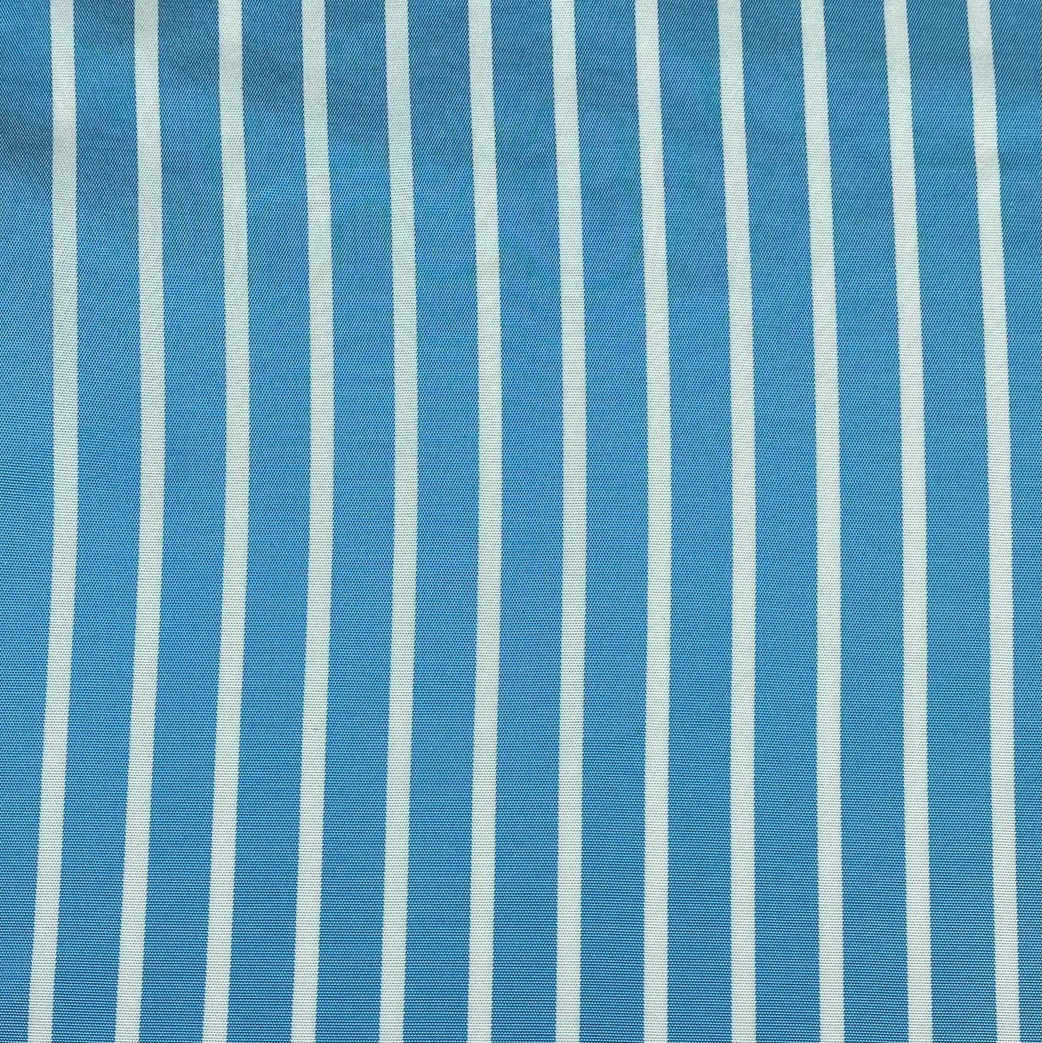 Striped Cotton - Aqua/White - Remnant