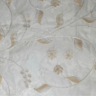 Embroidered Beaded Silk Organza - White/Beige