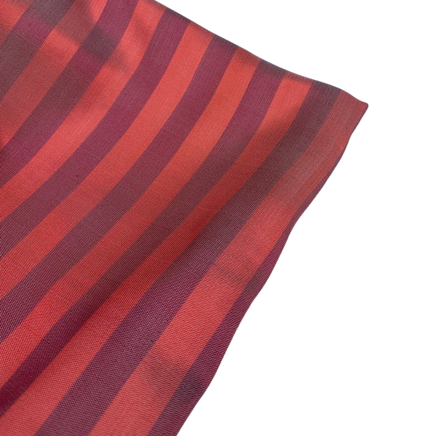 Striped Silk/Polyester Remnant - Red/White