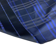 Plaid Silk/Polyester Jacquard - Blue / Black - Remnant