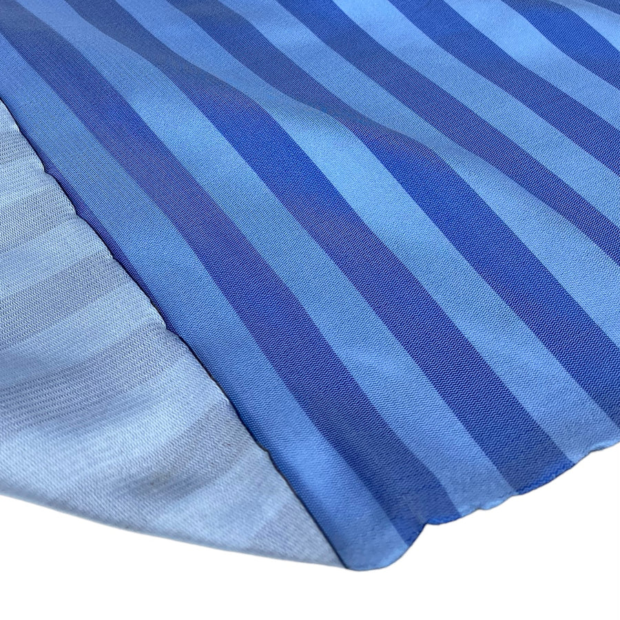 Striped Silk/Polyester - Blue/Light Blue - Remnant
