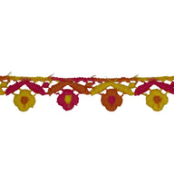 Decorative Floral Trim - Yellow/Orange/Pink