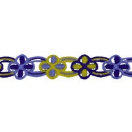 Floral Decorative Trim - Purple/Yellow