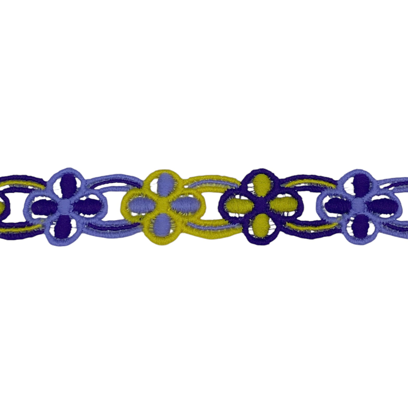 Floral Decorative Trim - Purple/Yellow