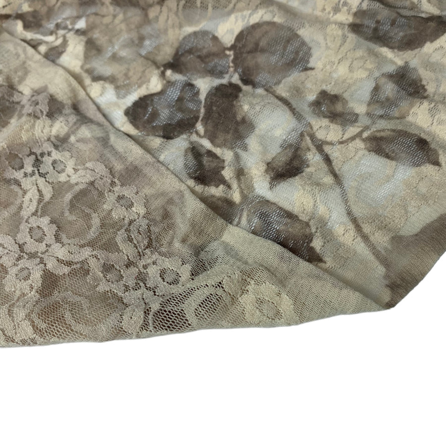 Beige Cotton Lace Fabric, Embroidered Lace Fabric, cotton fabric