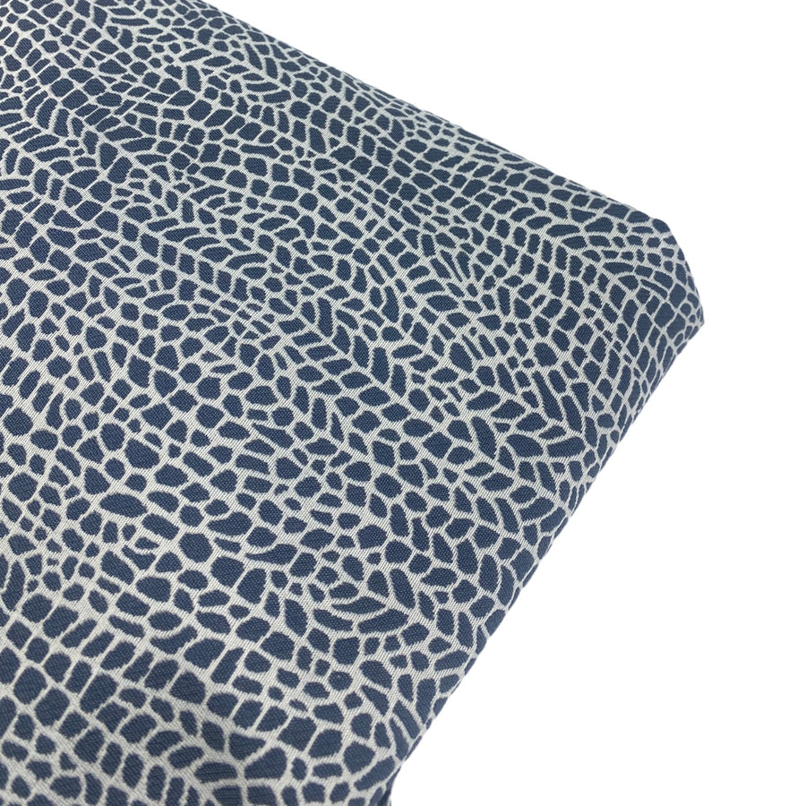 Patterned Upholstery Remnant - Blue/White