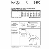 Burda Kids 9350 - Blouse & Dress Sewing Pattern