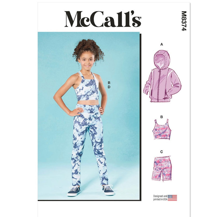 McCalls M8374 - Knit Jacket, Cropped Top and Leggings In Two Lengths Sewing Pattern