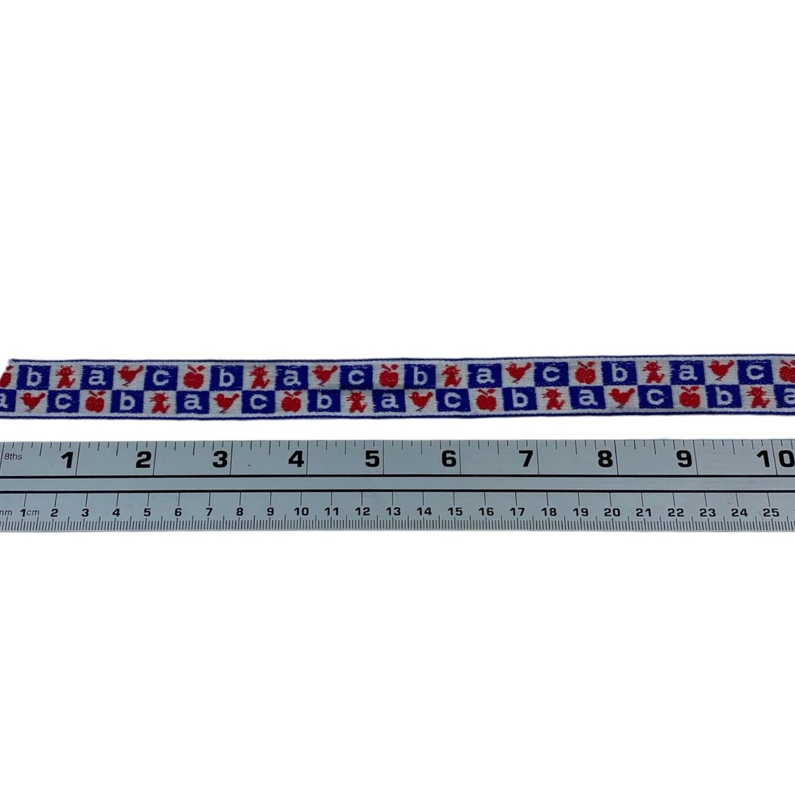 Woven Jacquard Ribbon  - White/Blue/Red