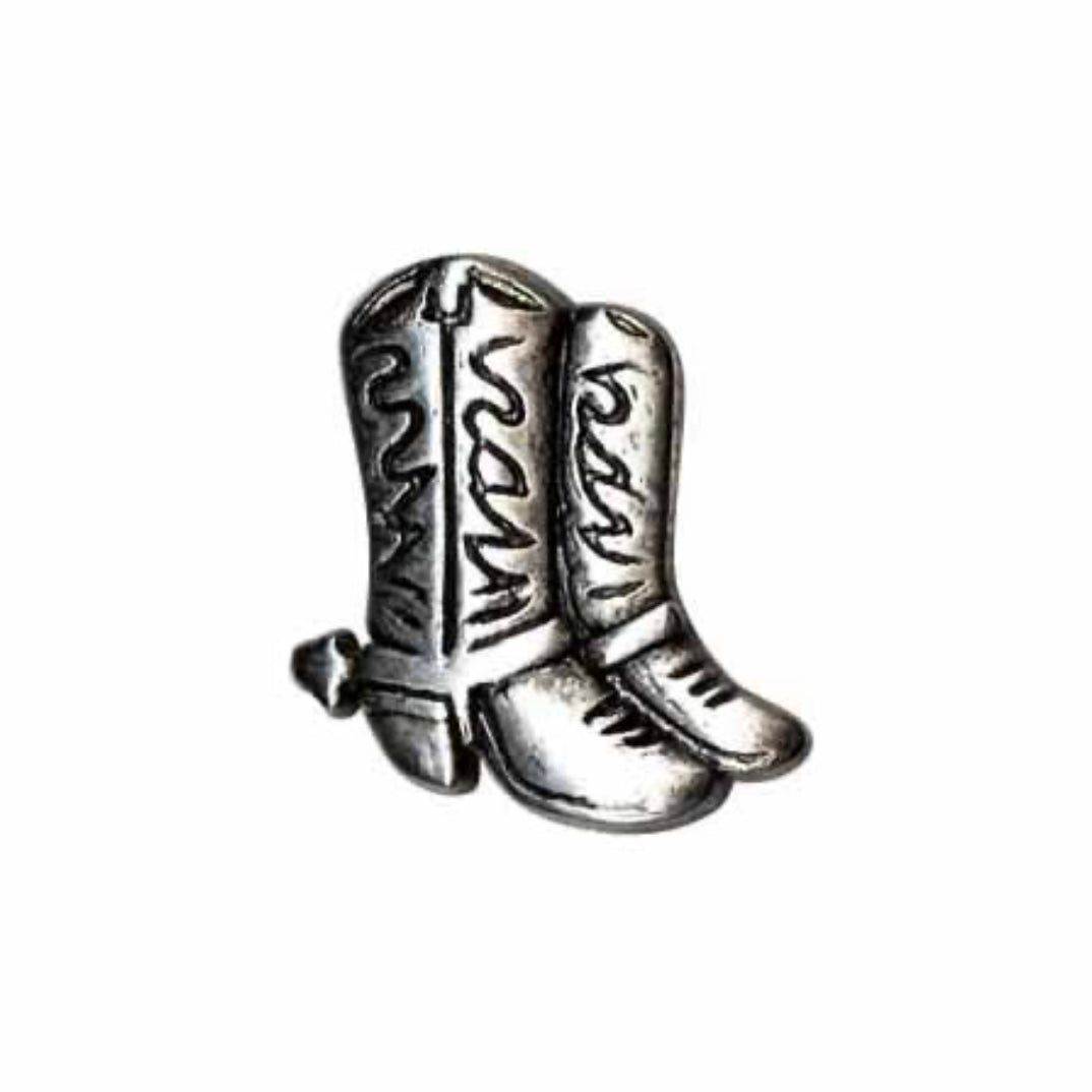 Novelty Cowboy Boots Shank Button - Silver - 23mm - 2 count