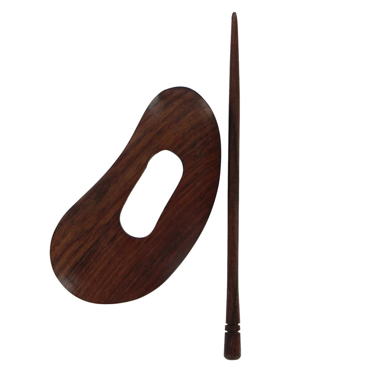 Shawl Pin - Half Moon - Wood - 2”