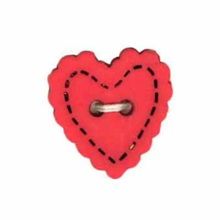 Novelty 2-Hole Heart Button - 18mm - 3 count