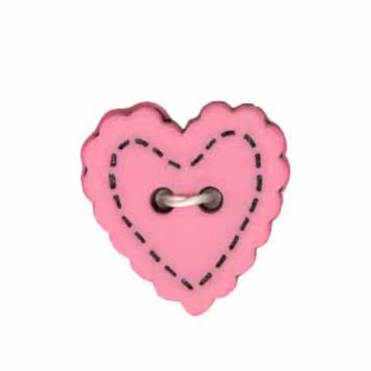 Novelty 2-Hole Heart Button - 18mm - 3 count