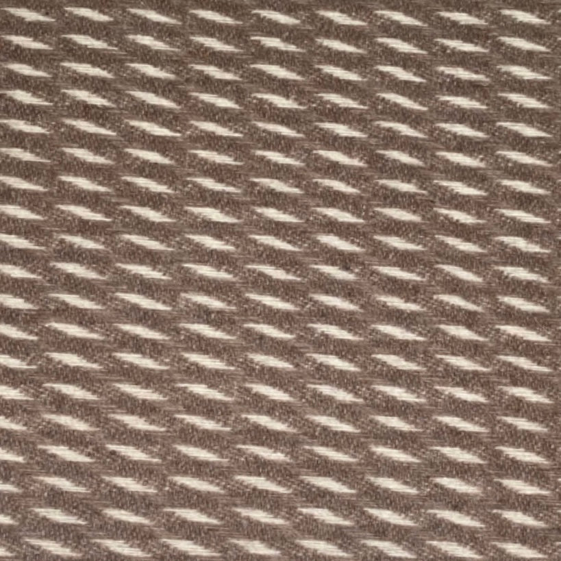 Wool Coating - Diagonal Stripes - Brown/Cream