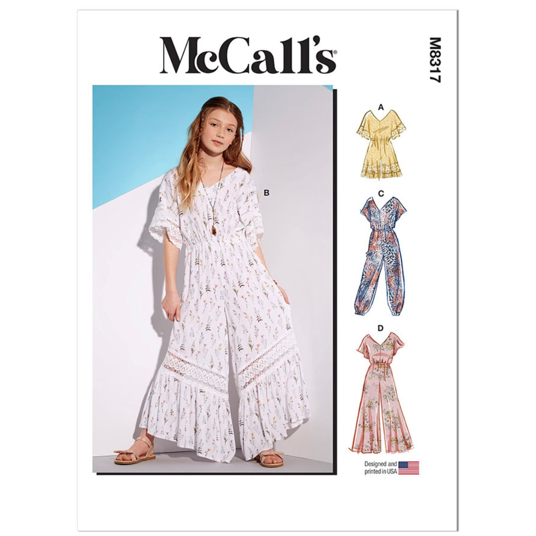 McCalls M8317 - Romper and Jumpsuits Sewing Pattern