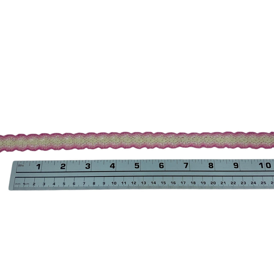 Decorative Crocheted Trim - Pink/Ivory