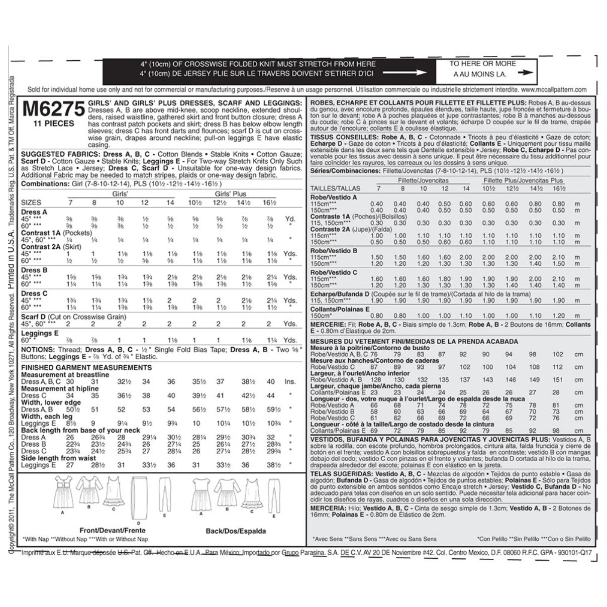 McCalls M6275 - Casual Sewing Pattern