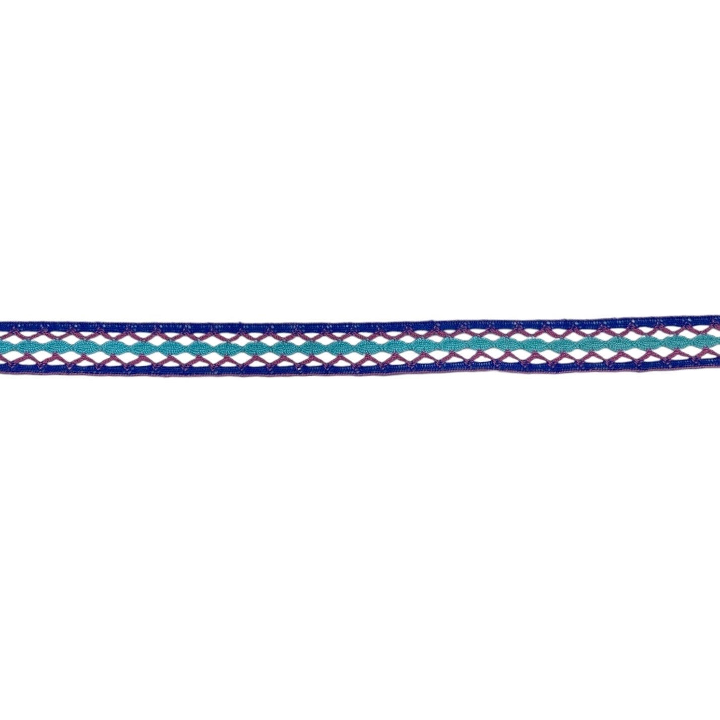 Decorative Crocheted Trim - Blue/Light Blue/Pink