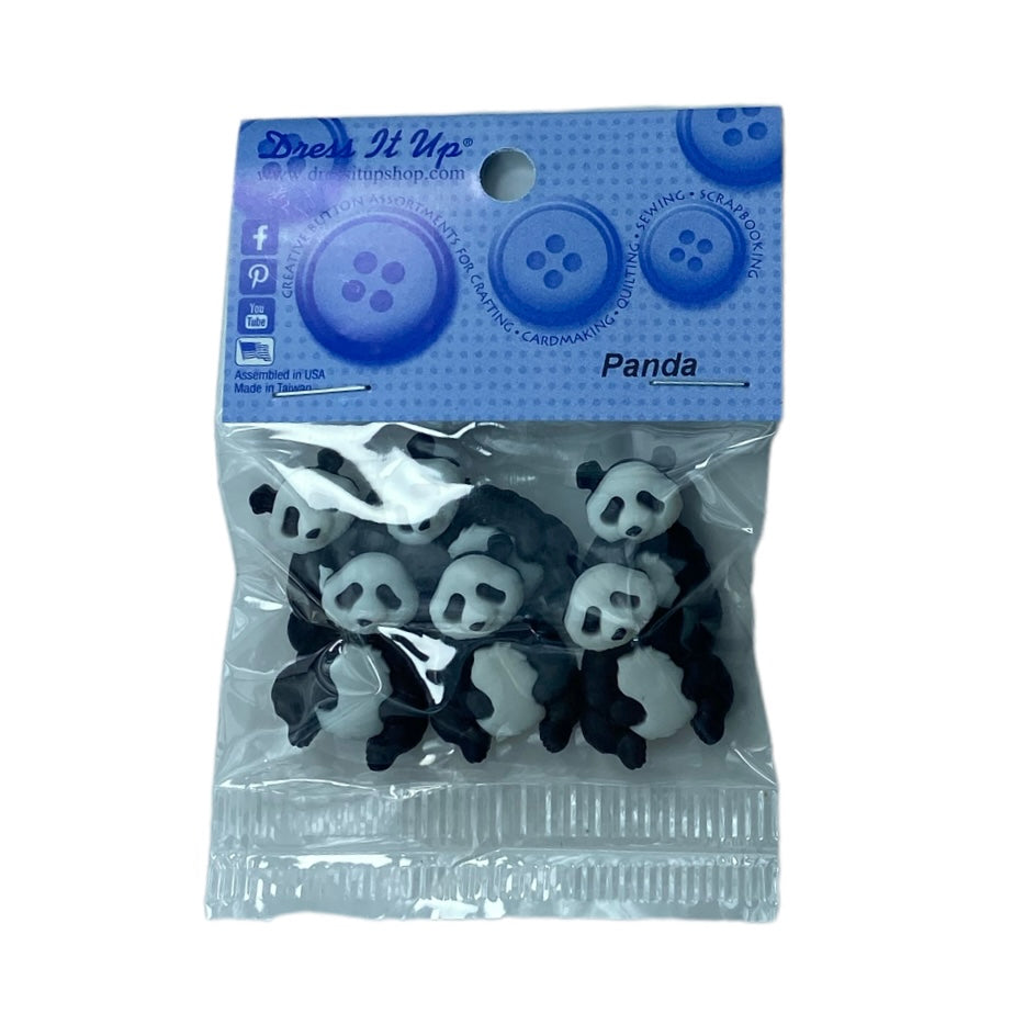 Novelty Buttons - Panda - 5pcs