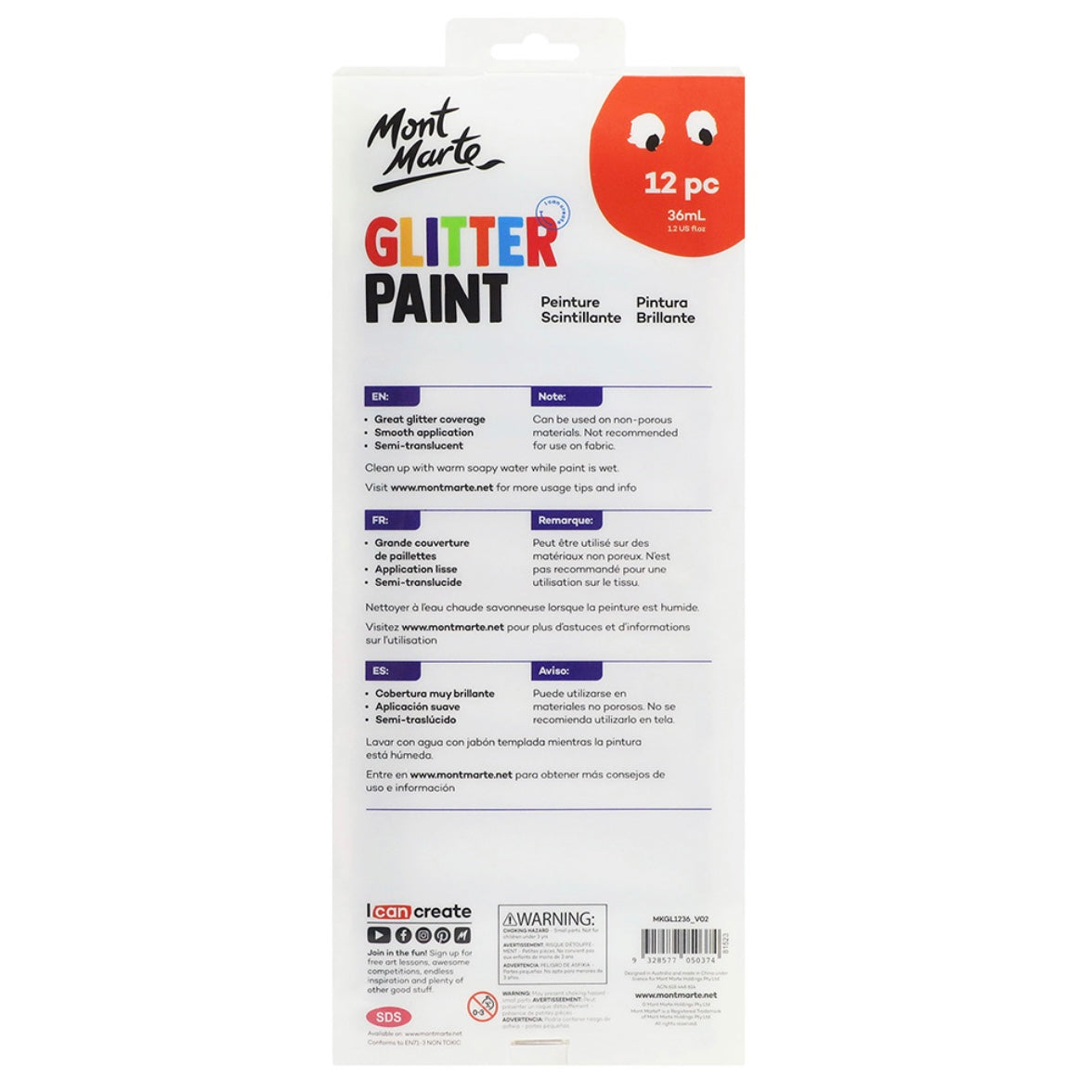 Glitter Paint - 12pc x 36ml