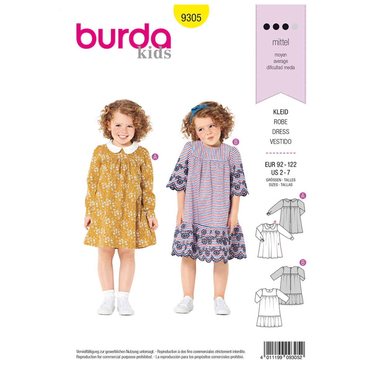 Burda Kids 9305 - Dress with Yoke Sewing Pattern