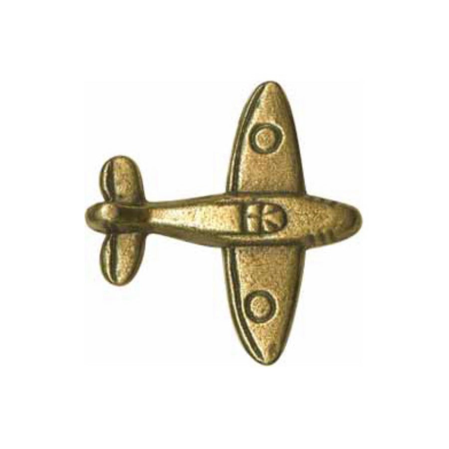 Novelty Airplane Shank Button - Antique Gold - 23mm - 3 count