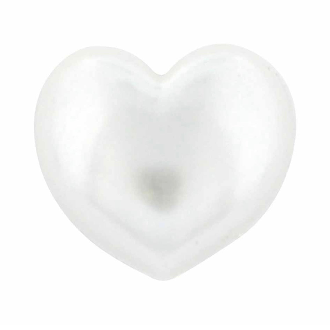 Novelty Shank Button - Pearl Heart - 12mm - 4 count