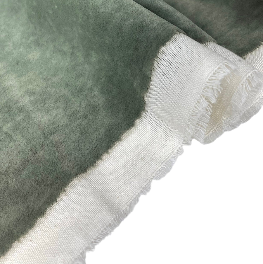 Crushed Velvet Designer Upholstery Remnant - Sage