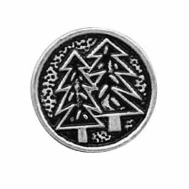 Novelty Fir Trees Shank Button - Antique Silver - 18mm - 3 count