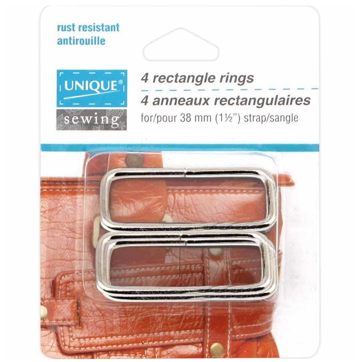 Metal Rectangle Rings - 25mm (1″) - Gold - 4 pcs.