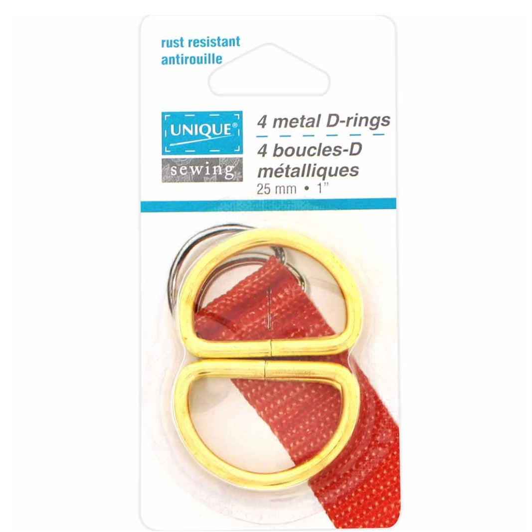 Metal D-Rings - 19mm (3/4″) - Gold - 4 pcs.