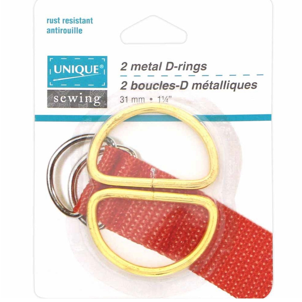 Metal D-Rings - 51mm (2″) - Antique Gold - 2 pcs.