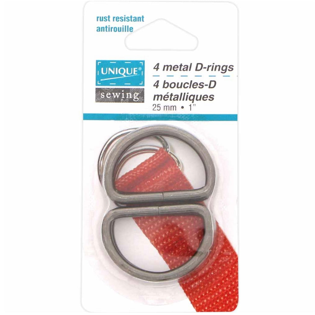 Metal D-Rings - 31mm (1 1/4″) - Gunmetal - 2 pcs.