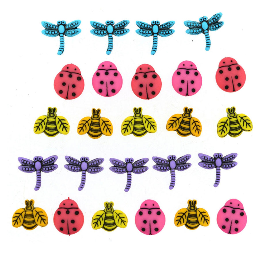 Novelty Buttons - Tiny Bugs - 24pcs