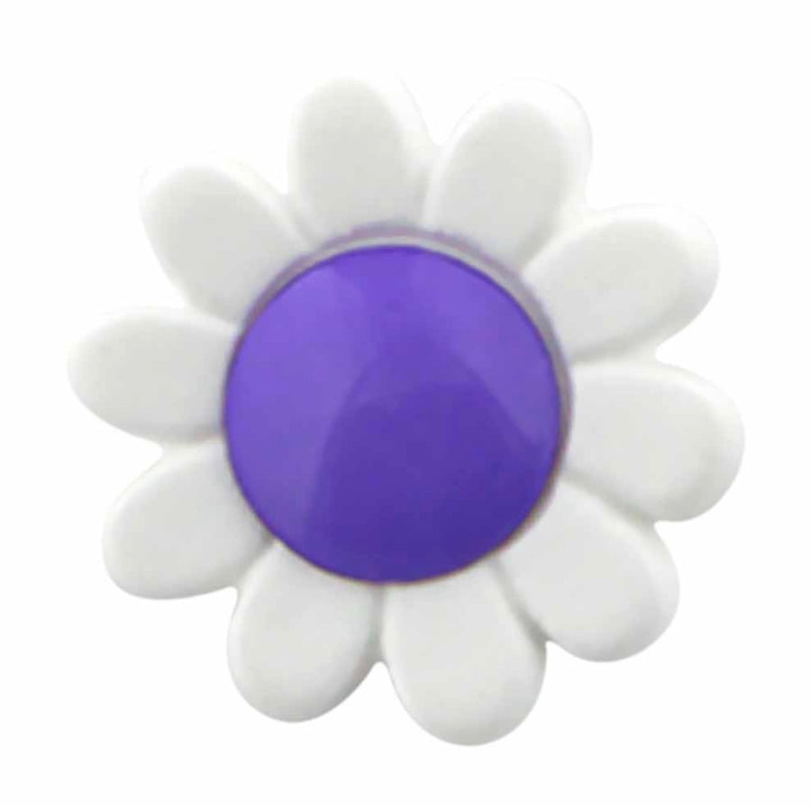Novelty Shank Button - Flower - Purple - 15mm - 3pcs