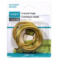 Metal Round Rings - 32mm (1 1/4″) - Antique Gold - 4 pcs.