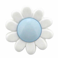 Novelty Shank Button - Flower - Light Blue - 15mm - 3pcs