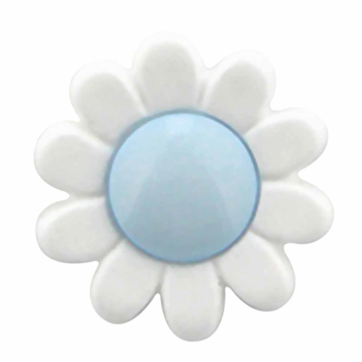 Novelty Shank Button - Flower - Light Blue - 15mm - 3pcs