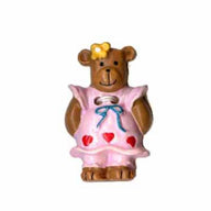 Novelty 2-Hole Button - Bear In Dress - 30mm - 2pcs