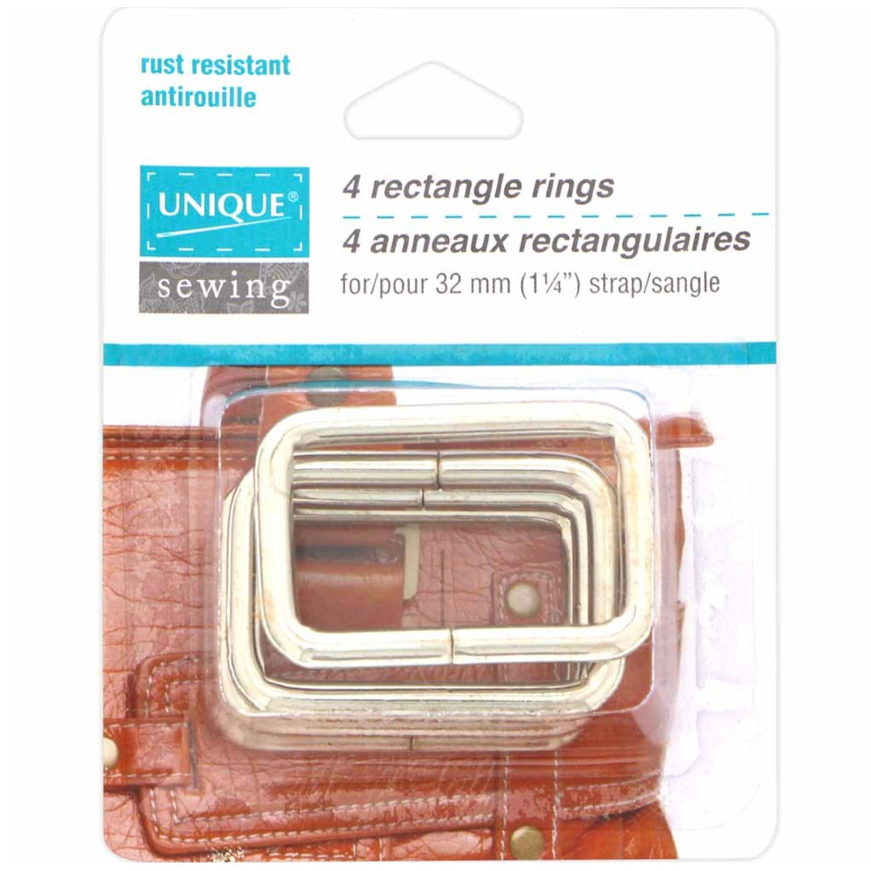 Metal Rectangle Rings - 25mm (1″) - Antique Gold - 4 pcs.