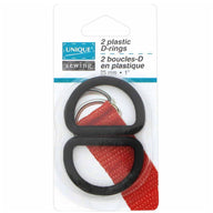 Plastic D-Rings - 19mm (3/4″) - Black - 2 pcs.