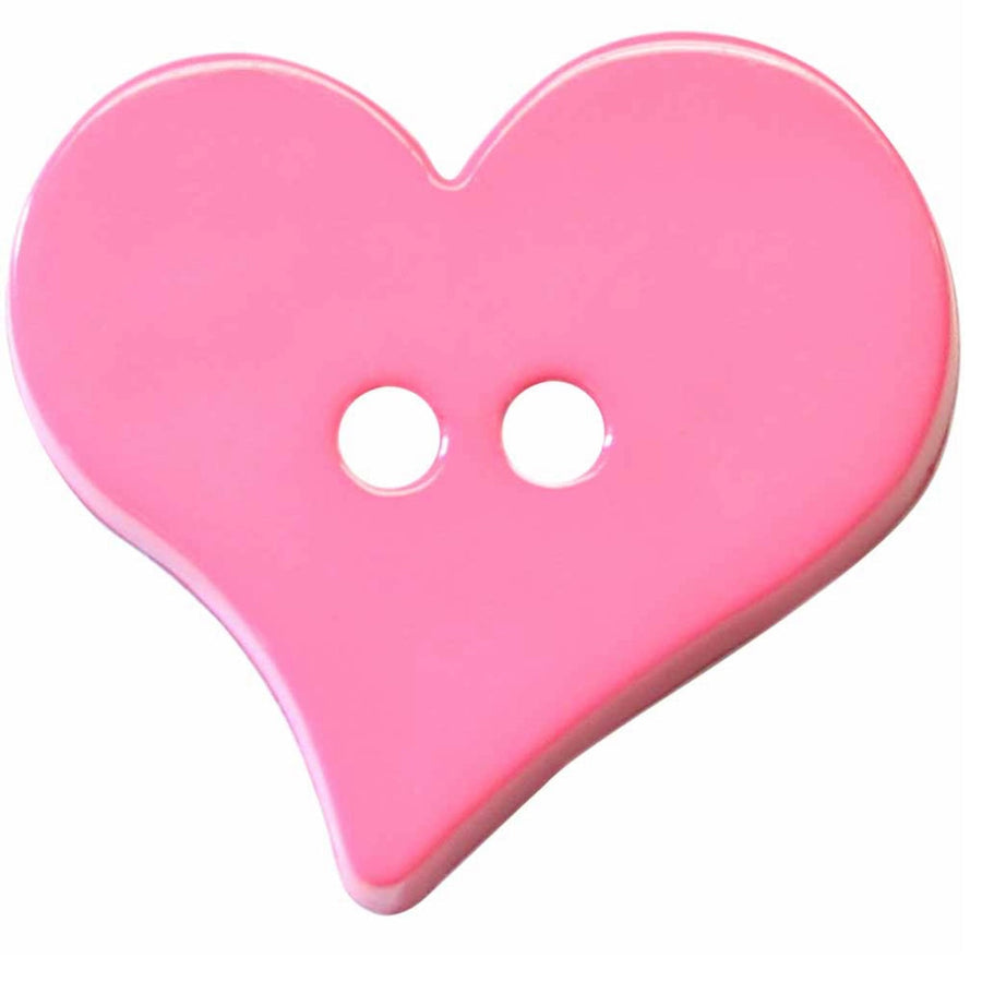 Novelty 2-Hole Button - Pink - Heart - 25mm - 2pcs