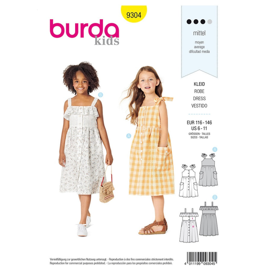 Burda Kids 9304 - Child Dress Sewing Pattern