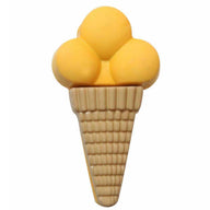 Novelty Shank Button - Ice Cream Cone - Yellow - 30mm - 2pcs