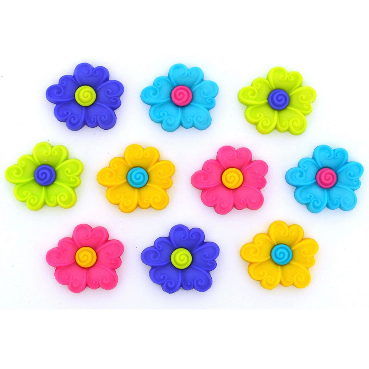 Novelty Buttons - Swirl Flower - 10pcs