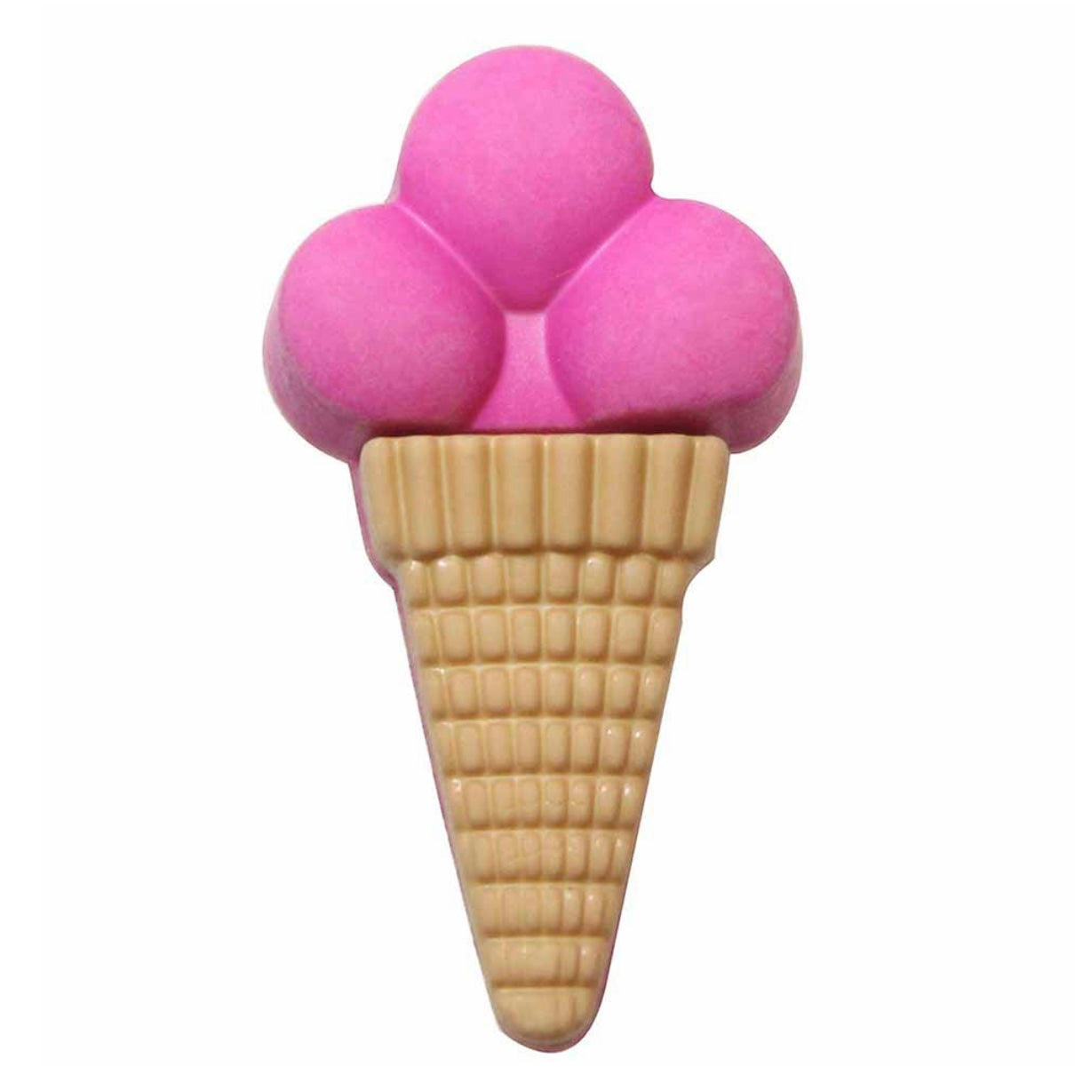 Novelty Shank Button - Ice Cream Cone - Yellow - 30mm - 2pcs