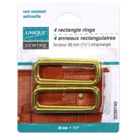 Metal Rectangle Rings - 25mm (1″) - Antique Gold - 4 pcs.