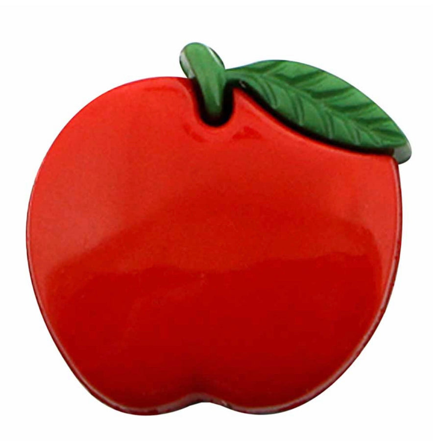 Novelty Shank Button - Apple - Red - 15mm - 2pcs